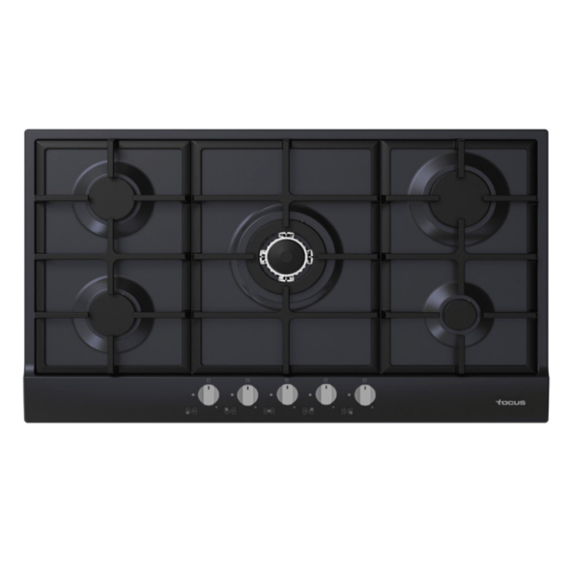PLAQUE 5 FEUX GAZ 86CM GR FONTE TERMOCOUPLE NOIR FOCUS