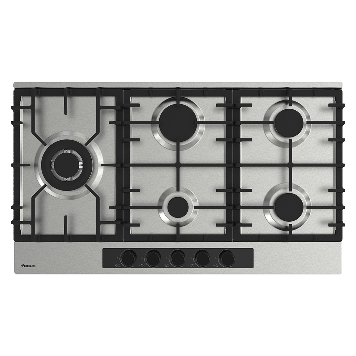 PLAQUE 90 CM 5 FEUX INOX FOCUS