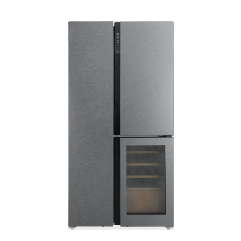 REFRIGERATEUR SIDE BY SIDE CAVE A VIN 91CM, EN VERRE GRIS , INVERTER